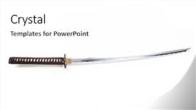  Presentation with sword - Audience pleasing presentation theme consisting of ninja - real sharp traditional japanese sword backdrop and a white colored foreground