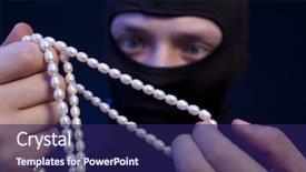  Presentation with black pearl - Audience pleasing presentation design consisting of ninja - thief man in black mask backdrop and a navy blue colored foreground