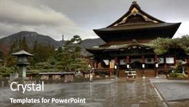 Presentation with japan - Presentation theme with ninja - zenko ji temple in nagano background and a tawny brown colored foreground