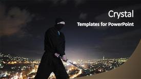 Presentation with samurai - Colorful slide deck enhanced with ninja assasin hold katana samurai backdrop and a black colored foreground