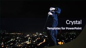  Presentation with samurai - PPT theme consisting of waves determination - professional male swimmer swimming background and a light blue colored foreground