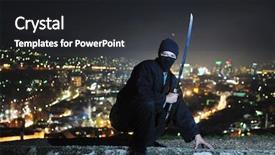  Presentation with samurai - Slide deck enhanced with ninja assasin hold katana samurai background and a dark gray colored foreground