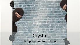  Presentation with ninja - Colorful presentation design enhanced with ninja robber hiding behind backdrop and a light gray colored foreground