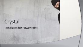  Presentation with ninja - Audience pleasing theme consisting of ninja robber hiding behind backdrop and a light gray colored foreground