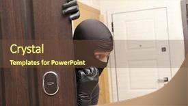  Presentation with ninja - Presentation theme with ninja robber hiding behind background and a tawny brown colored foreground