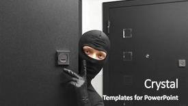  Presentation with ninja - Presentation design having ninja robber hiding behind background and a dark gray colored foreground