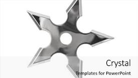 Presentation with ninja - Cool new PPT theme with ninja star shuriken isolated backdrop and a white colored foreground