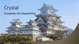  Presentation with cherry blossom - Audience pleasing presentation consisting of ninja world - himeji castle during cherry blossom backdrop and a light blue colored foreground