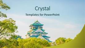  Presentation with ninja - Theme having ninja world - osaka castle in osaka japan background and a  colored foreground