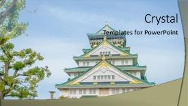  Presentation with ninja - Audience pleasing presentation theme consisting of ninja world - osaka castle in osaka japan backdrop and a  colored foreground