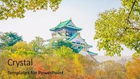  Presentation with ninja - Cool new presentation with ninja world - osaka castle in osaka japan backdrop and a gold colored foreground