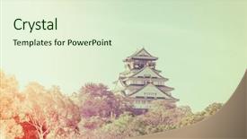  Presentation with ninja - Presentation featuring ninja world - osaka castle in osaka japan background and a  colored foreground