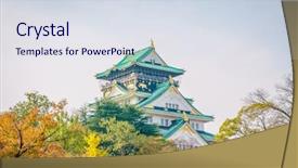  Presentation with ninja - Amazing slide deck having ninja world - osaka castle in osaka japan backdrop and a sky blue colored foreground