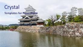  Presentation with traditional - Colorful presentation design enhanced with ninja world - traditional matsumoto castle backdrop and a  colored foreground