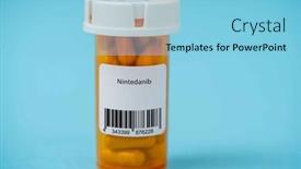  Presentation with medical concept - Presentation design enhanced with nintedanib-tyrosine-kinase-inhibitor background and a light blue colored foreground