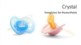  Presentation with pacifiers - Slides with nipples - baby pacifiers on white background background and a white colored foreground