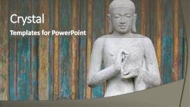  Presentation with buddha - Theme enhanced with nirvana - buddha figure background and a dark gray colored foreground