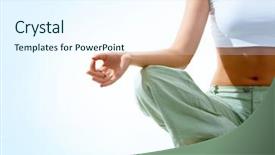  Presentation with knee - Theme having nirvana - close-up of female s torso background and a sky blue colored foreground