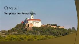  Presentation with castle - PPT theme having nitra-castle-in-slovak-republic background and a light blue colored foreground