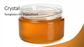  Presentation with honey skincare - Amazing PPT theme having nitrite - glass jar with honey backdrop and a white colored foreground