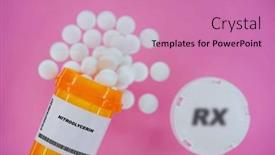  Presentation with spilling - Slide set featuring nitroglycerin-rx-medicine-pills background and a coral colored foreground