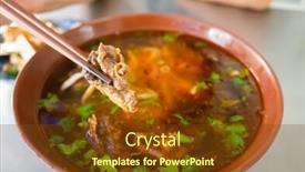  Presentation with taiwan - Beautiful presentation design featuring niu-rou-mian-taiwan-famous backdrop and a tawny brown colored foreground