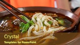  Presentation with taiwan - Slide set enhanced with niu-rou-mian-taiwan-famous background and a tawny brown colored foreground