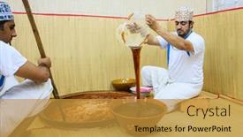  Presentation with oman - Presentation theme featuring nizwa-oman-may-27-2016 background and a gold colored foreground