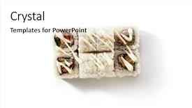  Presentation with cucumber cream - Colorful slide deck enhanced with nkri - set of uramaki sushi backdrop and a white colored foreground