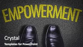  Presentation with empowerment - Colorful presentation theme enhanced with nlp - top view of business shoes backdrop and a dark gray colored foreground