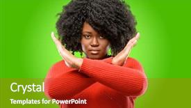  Presentation with student bad attitude - Theme featuring no - beautiful african woman annoyed background and a crimson colored foreground