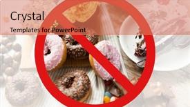  Presentation with sweets - Presentation design featuring no - close up of sweets background and a coral colored foreground