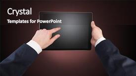  Presentation with empty - Cool new PPT layouts with no access - hand using tablet with no backdrop and a wine colored foreground