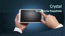  Presentation with empty - PPT theme enhanced with no access - hand using tablet with no background and a ocean colored foreground