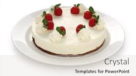  Presentation with cheesecake - Presentation design featuring no bake cheesecake background and a lemonade colored foreground