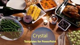  Presentation with thanksgiving dinner - Audience pleasing slide deck consisting of no-deschigh-angle-view backdrop and a tawny brown colored foreground