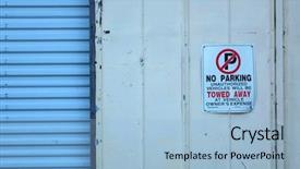  Presentation with red garage door red metal - Beautiful PPT layouts featuring no entry - close up image of garage backdrop and a light blue colored foreground