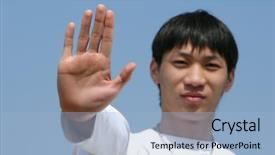  Presentation with asian nurse helps a man - PPT theme having no entry - young asian man holding hand background and a  colored foreground