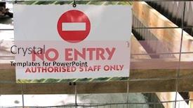  Presentation with staff - Cool new slides with no-entry-authorised-staff backdrop and a coral colored foreground