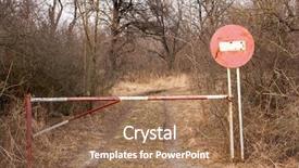  Presentation with forest road - Colorful presentation enhanced with no entry sign on road backdrop and a coral colored foreground