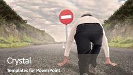  Presentation with haulage road in mining - Presentation enhanced with no entry traffic road sign background and a gray colored foreground