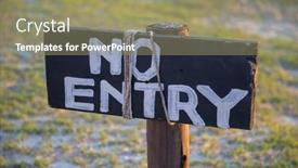  Presentation with rustic - Presentation design with no-entry-wooden-rustic-sign background and a coral colored foreground