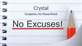  Presentation with cantonese opera dummy text - PPT theme enhanced with no excuses text on notepad background and a sky blue colored foreground