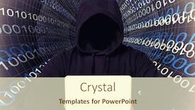  Presentation with code - Theme consisting of no face hacker and binary code background and a cream colored foreground
