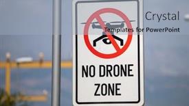  Presentation with fly - Slide set having no-fly-zone-drone-fly background and a light blue colored foreground