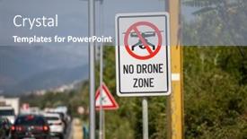  Presentation with fly - PPT layouts enhanced with no-fly-zone-drone-fly background and a gray colored foreground