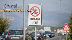  Presentation with zone - PPT theme with no-fly-zone-drone-fly background and a light blue colored foreground