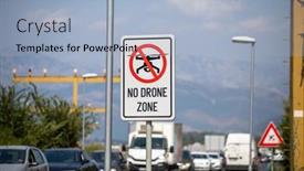  Presentation with zone - Presentation featuring no-fly-zone-drone-fly background and a light blue colored foreground