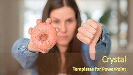  Presentation with pink - PPT theme enhanced with no food - hungry young woman holding pink background and a tawny brown colored foreground