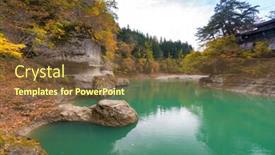  Presentation with cliff - Beautiful PPT layouts featuring no-hetsuri-cliff-river backdrop and a tawny brown colored foreground